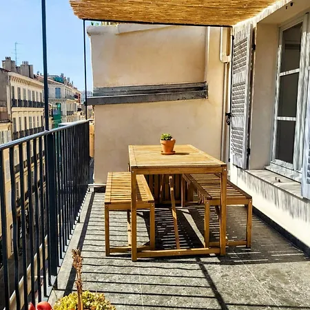 Terrasse - Hyper Centre - 2 - Parking Gratuit - Calme & Lumineux - Arrivee Autonome * مارسيليا